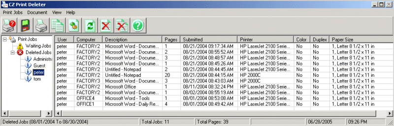 CZ Print Deleter Screenshot